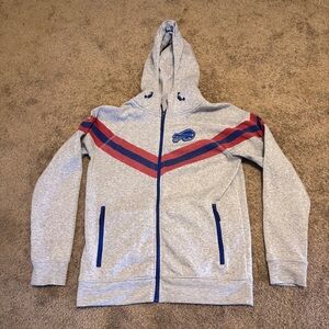 Buffalo Bills Hoodie Mens Medium Gray Long Sleeve Full Zip NFL Pockets Logo